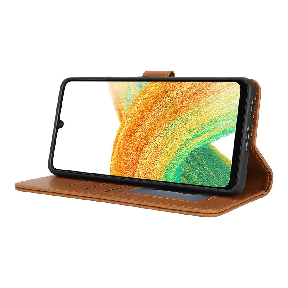 Samsung Galaxy A33 5G Stativfodral Stötsäkert Läderplånboksfodral