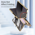 For Samsung Galaxy Z Fold7 5G Case with Kickstand Hinge Protection Rhinestone Glitter PC Phone Cover