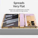 For Samsung Galaxy Z Fold7 5G Case with Kickstand Hinge Protection Rhinestone Glitter PC Phone Cover