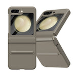 For Samsung Galaxy Z Flip7 FE 5G  /  Flip6 5G Case Hinge Leather + PC Phone Cover with Tempered Glass Film
