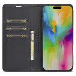 LC.IMEEKE For iPhone 17 Wallet Case Carbon Fiber Texture Leather Phone Cover