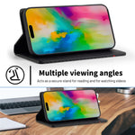 LC.IMEEKE For iPhone 17 Wallet Case Carbon Fiber Texture Leather Phone Cover