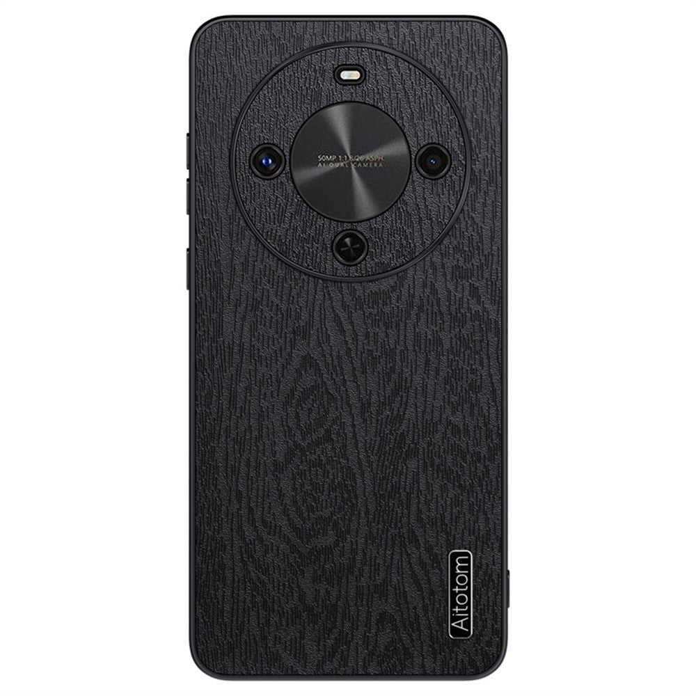 For Honor Magic8 Lite 5G / X9d 5G / X70 5G Case Wood Texture PU Leather Coated PC TPU Phone Cover