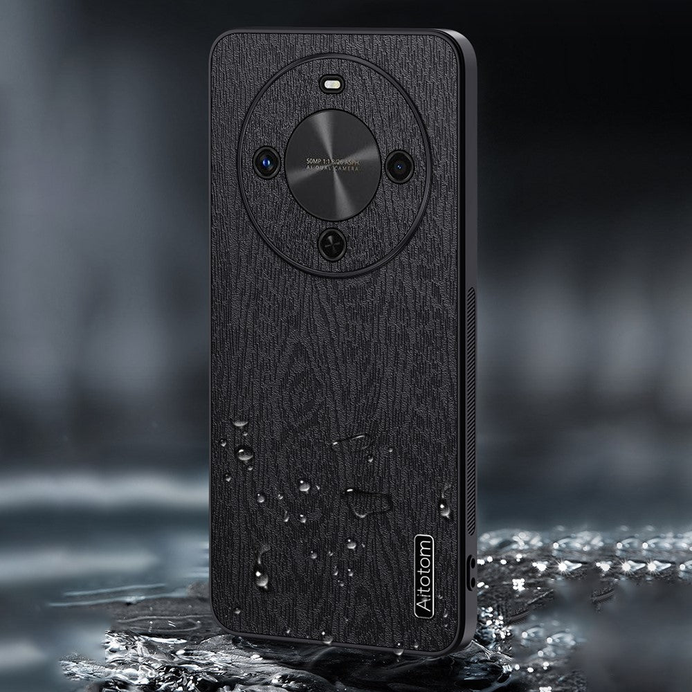 For Honor Magic8 Lite 5G / X9d 5G / X70 5G Case Wood Texture PU Leather Coated PC TPU Phone Cover
