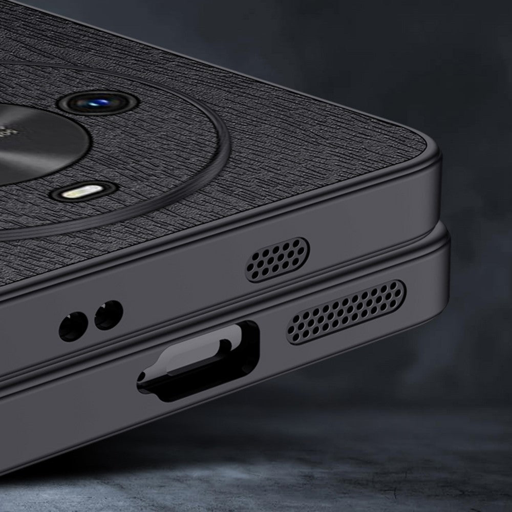 For Honor Magic8 Lite 5G / X9d 5G / X70 5G Case Wood Texture PU Leather Coated PC TPU Phone Cover