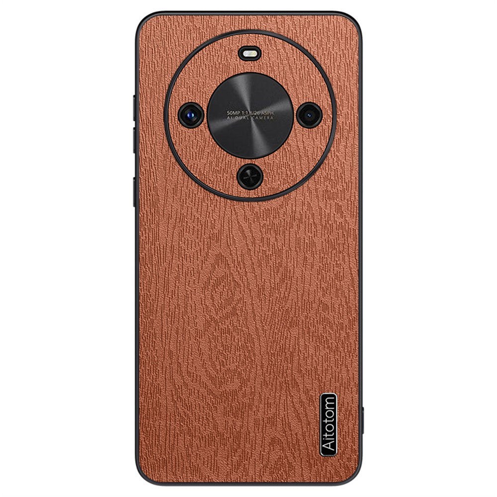 For Honor Magic8 Lite 5G / X9d 5G / X70 5G Case Wood Texture PU Leather Coated PC TPU Phone Cover