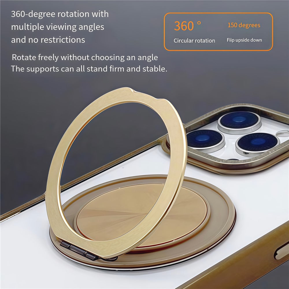 For iPhone 14 Pro Max Magnetic Case Acrylic TPU Phone Back Cover with Kickstand