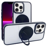 For iPhone 13 Pro Max Magnetic Case Acrylic TPU Phone Back Cover with Kickstand