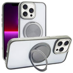 For iPhone 13 Pro Max Magnetic Case Acrylic TPU Phone Back Cover with Kickstand