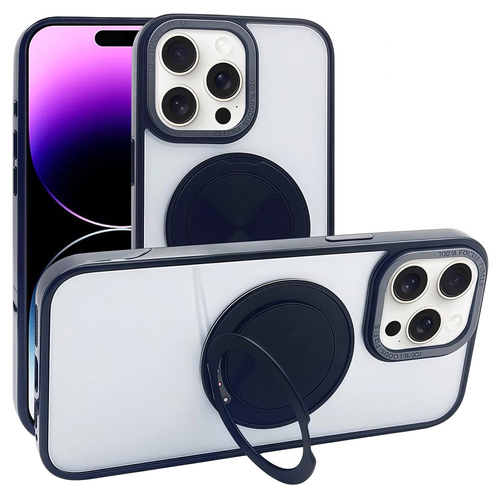 Til iPhone 14 Pro Magnetisk Cover Akryl TPU Telefon Bagside med Stander