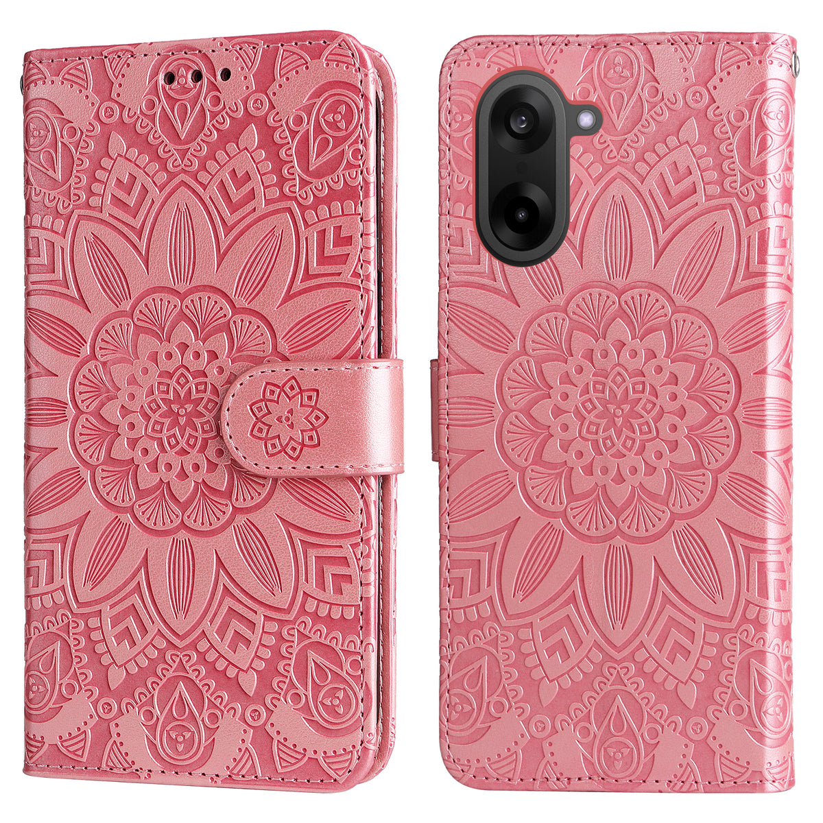 OnePlus Ace 5 Racing 5G / OnePlus Nord CE5 5G-skal Sunflower Imprint läderplånbok för mobil