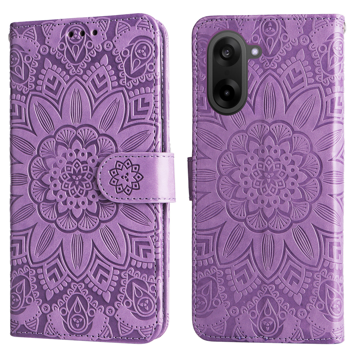 OnePlus Ace 5 Racing 5G / OnePlus Nord CE5 5G-skal Sunflower Imprint läderplånbok för mobil