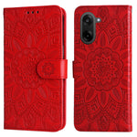 OnePlus Ace 5 Racing 5G / OnePlus Nord CE5 5G-skal Sunflower Imprint läderplånbok för mobil