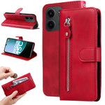 Xiaomi Redmi 15C 5G (EU) (173 mm) / 15C 4G (EU) (173 mm) PU-läderfodral med dragkedja och plånboksfodral med stativ