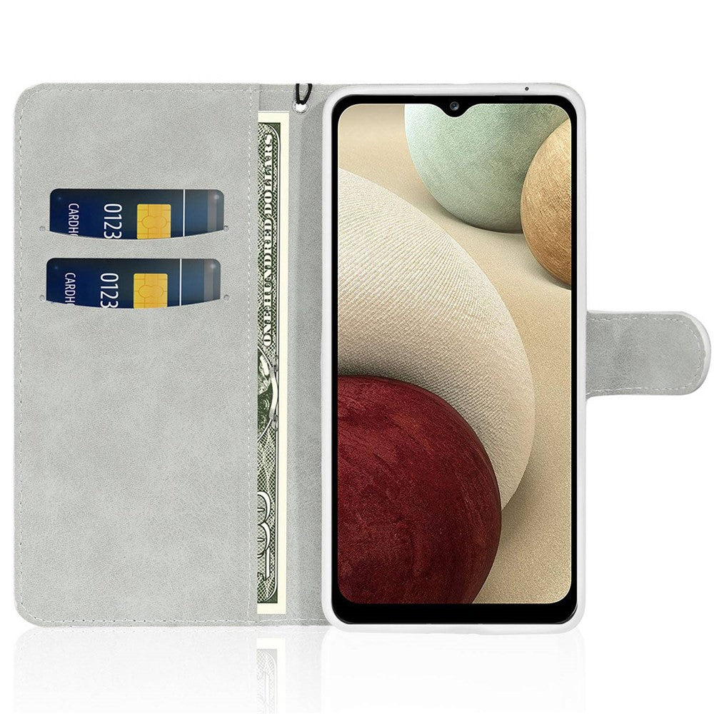 Samsung Galaxy A14 5G / 4G mobilskal Glittrigt Puderfärgat PU-läder Vikbart Stativ Plånboksstil Flip-skal med Handledsrem
