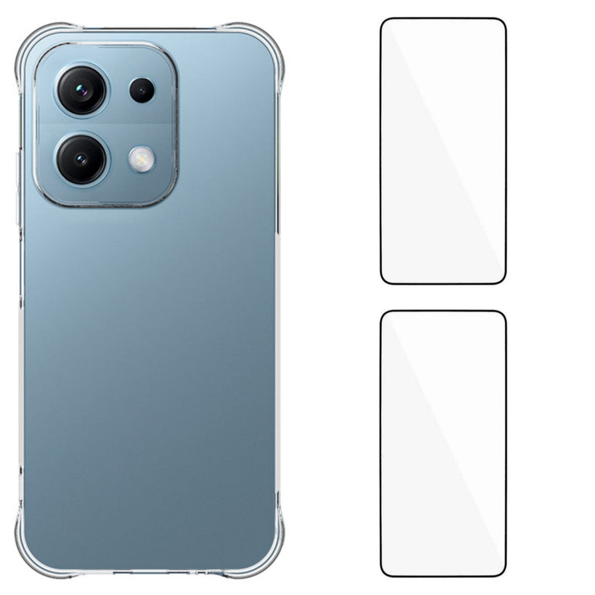 WANLONFENG För Xiaomi Redmi 15C 5G (EU) (173 mm) / 15C 4G (EU) (173 m) TPU-skal WL2-serien 2,0 mm mobilskydd med 2 st. härdat glasfilm