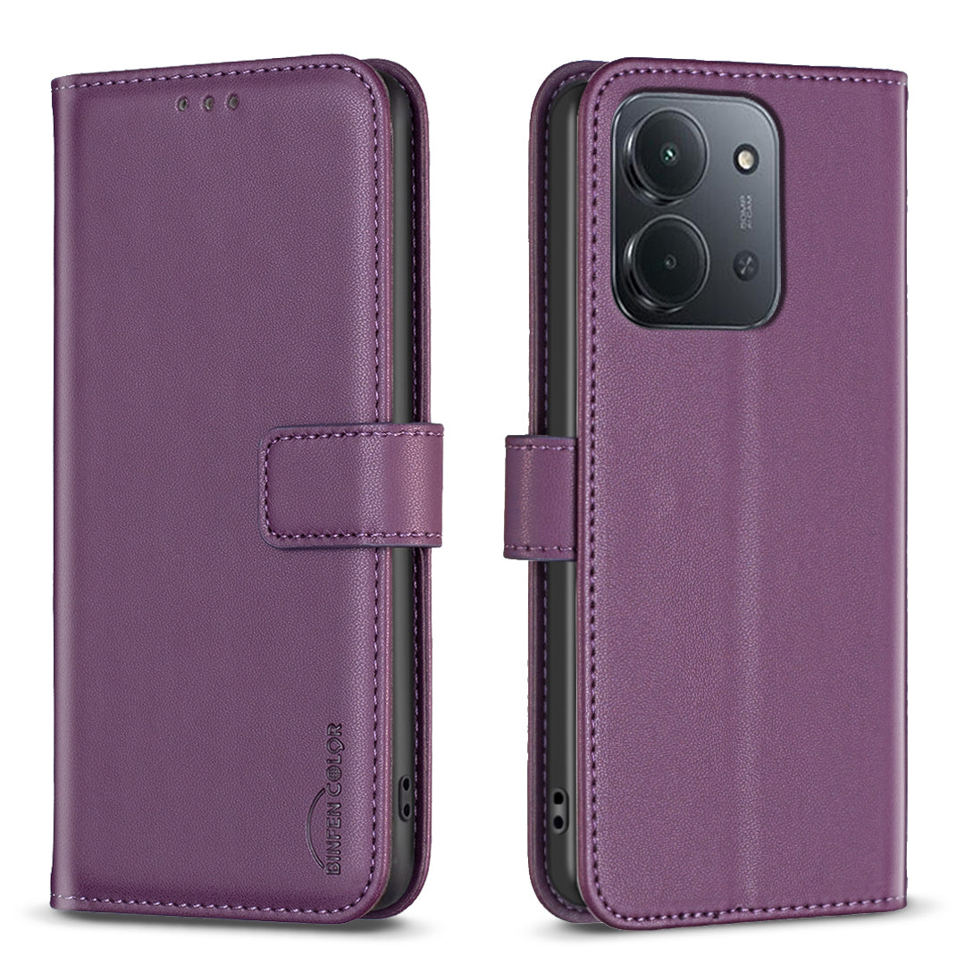 BINFEN COLOR För Xiaomi Redmi 15C 5G (EU) (173mm) / 15C 4G (EU) (173mm) mobilskal BF17 Plånboksfodral i läder med vikbart lock