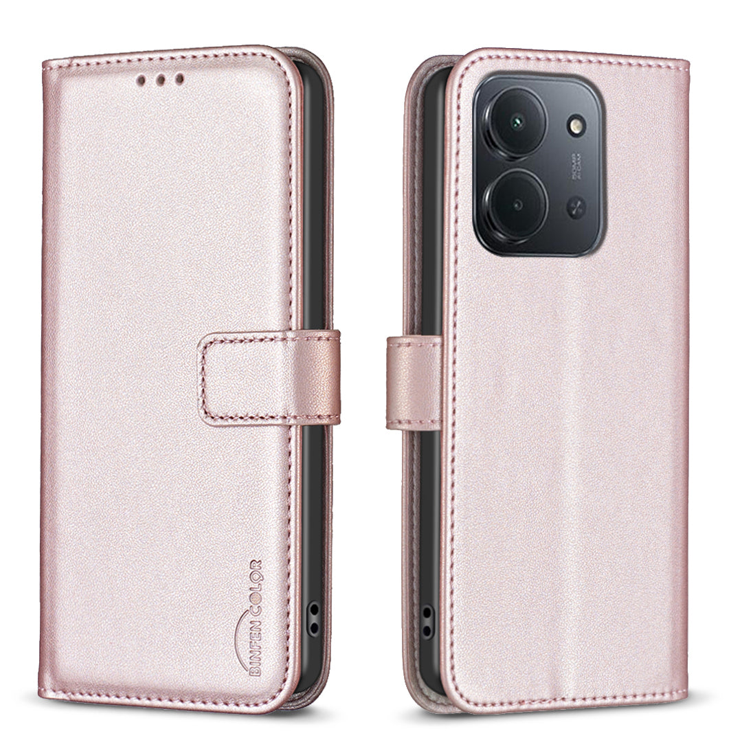 BINFEN COLOR För Xiaomi Redmi 15C 5G (EU) (173mm) / 15C 4G (EU) (173mm) mobilskal BF17 Plånboksfodral i läder med vikbart lock