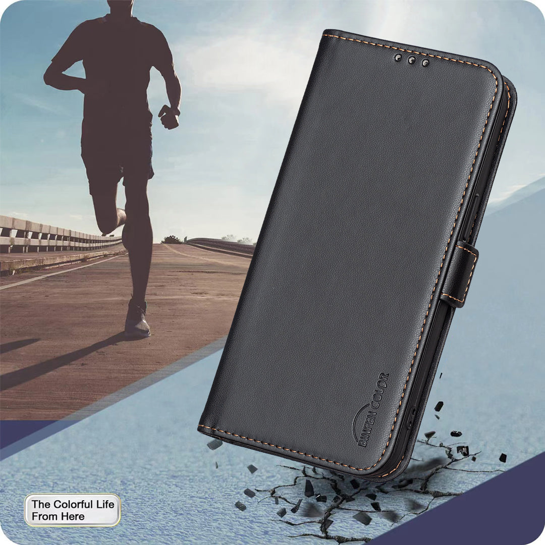 BINFEN COLOR För Xiaomi Redmi 15C 5G (EU) (173mm) / 15C 4G (EU) (173mm) Skal BF31 PU Läder Flip Folio mobil Plånboksfodral