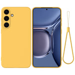 For Samsung Galaxy S25 FE Liquid Silicone Case Phone Back Cover with Hand Strap