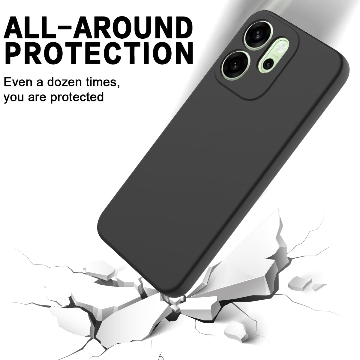 For Oppo Reno14 F 5G Liquid Silicone Case Phone Back Cover with Hand Strap