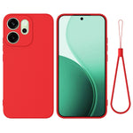 For Oppo Reno14 F 5G Liquid Silicone Case Phone Back Cover with Hand Strap