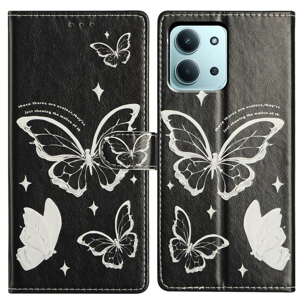 For Xiaomi Redmi 15C 5G (EU) (173mm) / 15C 4G (EU) (173mm) Case Pattern Printing Wallet Stand Flip Leather Phone Cover with Strap