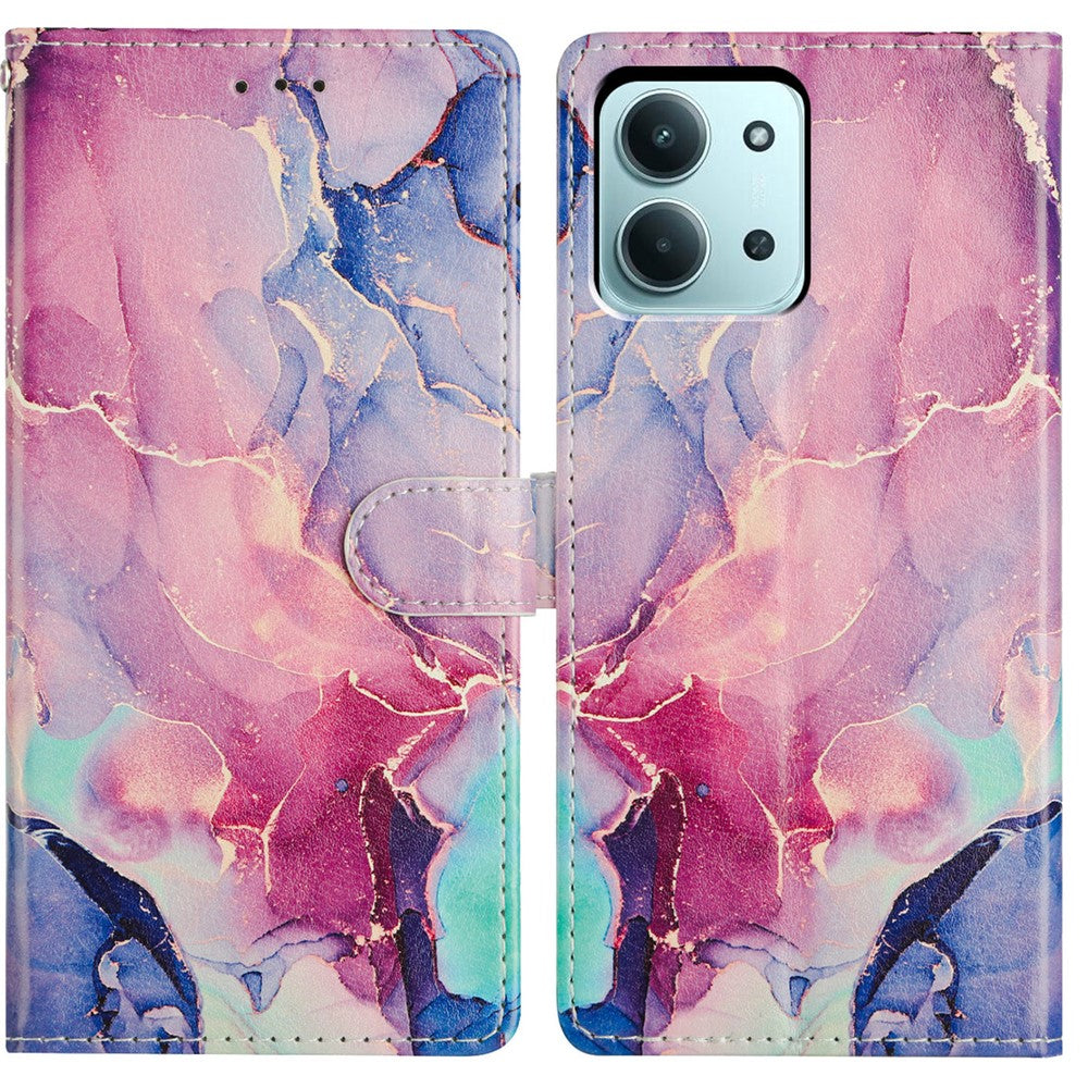 For Xiaomi Redmi 15C 5G (EU) (173mm) / 15C 4G (EU) (173mm) Case Pattern Printing Wallet Stand Flip Leather Phone Cover with Strap