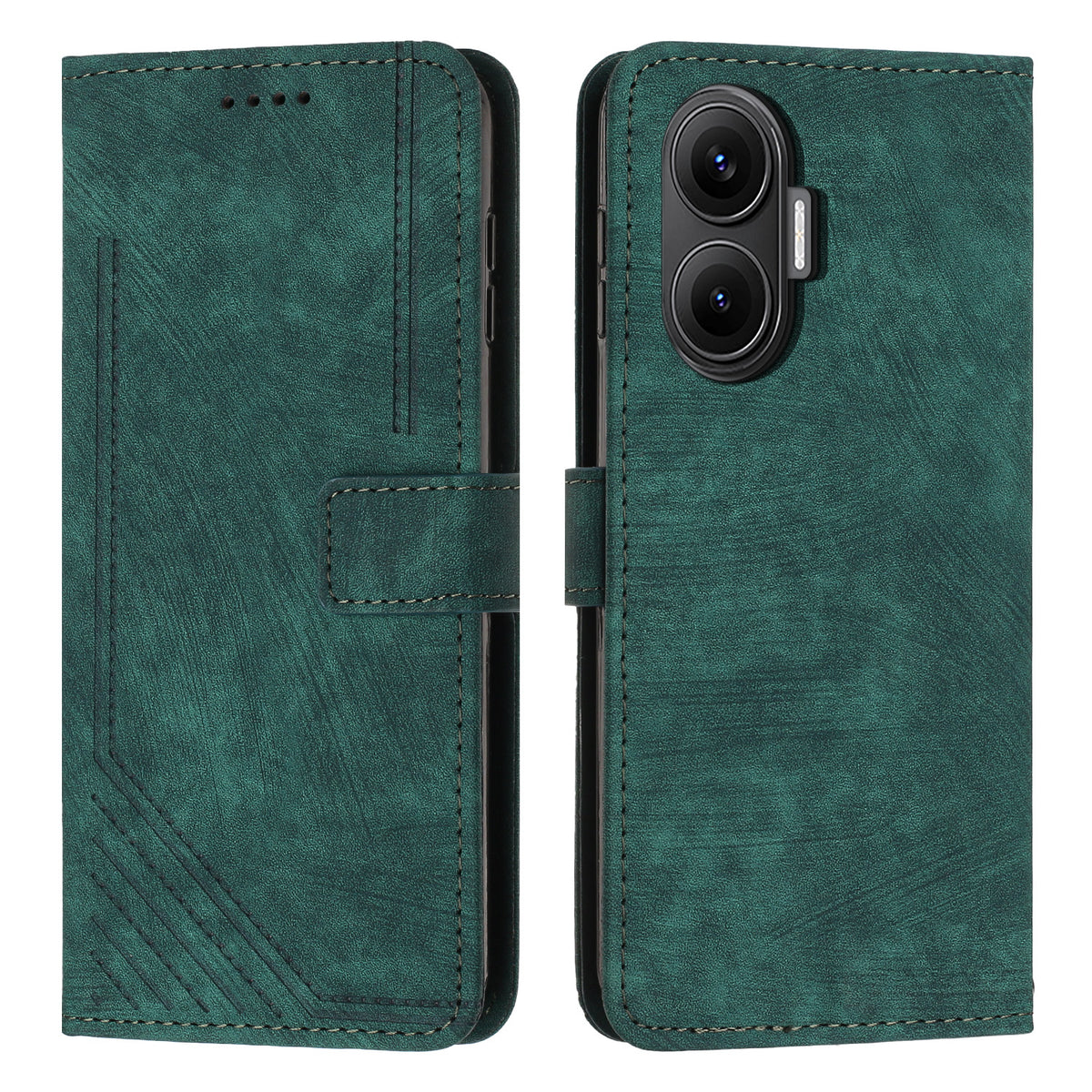For Xiaomi Redmi Turbo 4 Pro 5G / Xiaomi Poco F7 5G Stand Case Imprinted Lines Leather Phone Cover