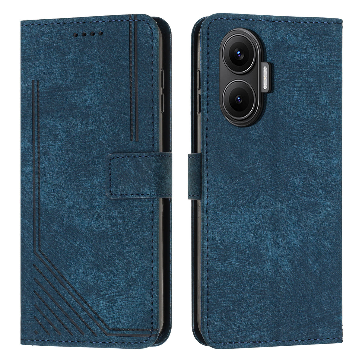 For Xiaomi Redmi Turbo 4 Pro 5G / Xiaomi Poco F7 5G Stand Case Imprinted Lines Leather Phone Cover