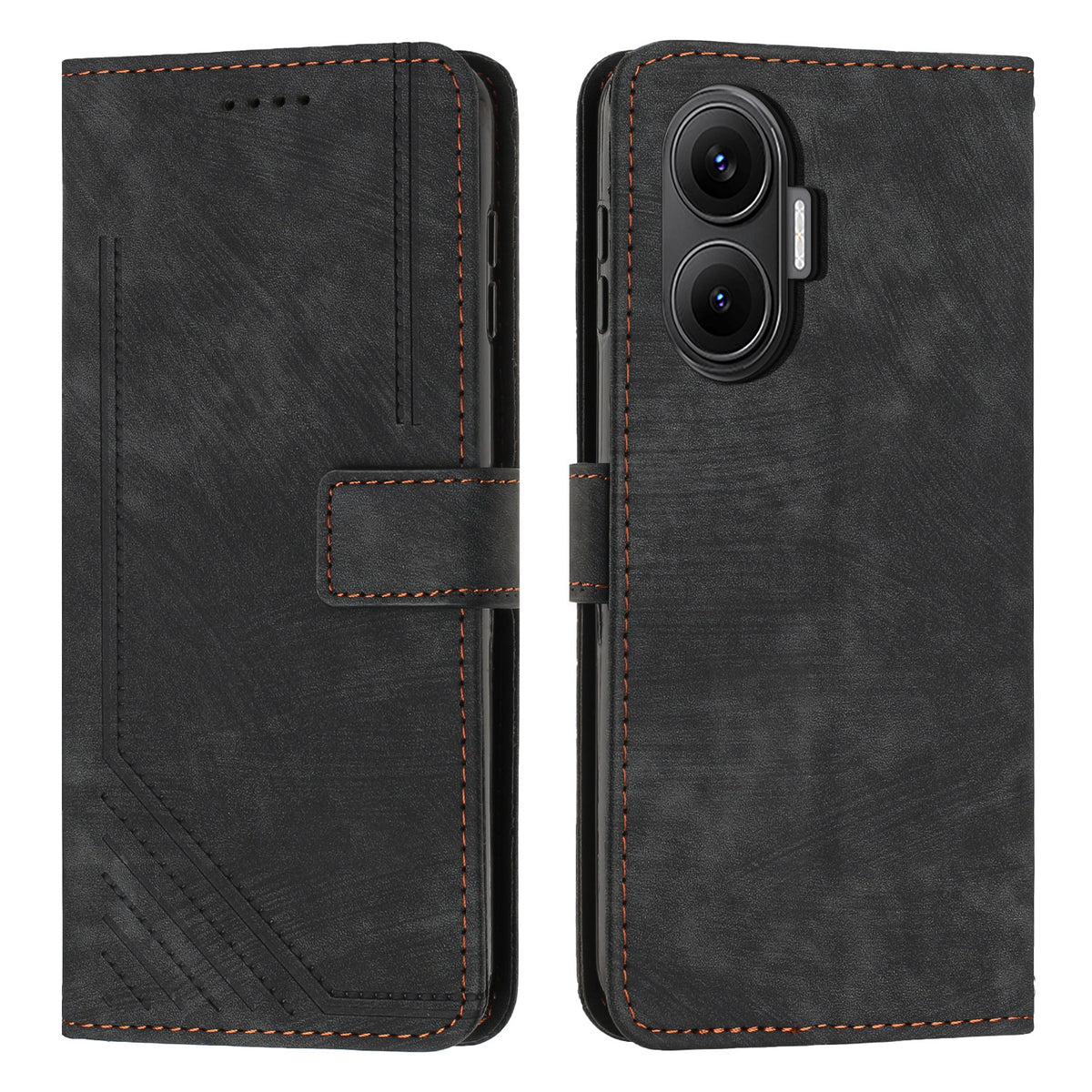 For Xiaomi Redmi Turbo 4 Pro 5G / Xiaomi Poco F7 5G Stand Case Imprinted Lines Leather Phone Cover