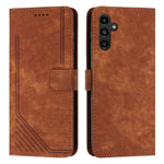 For Samsung Galaxy S25 FE Stand Case Imprinted Lines Leather Phone Cover