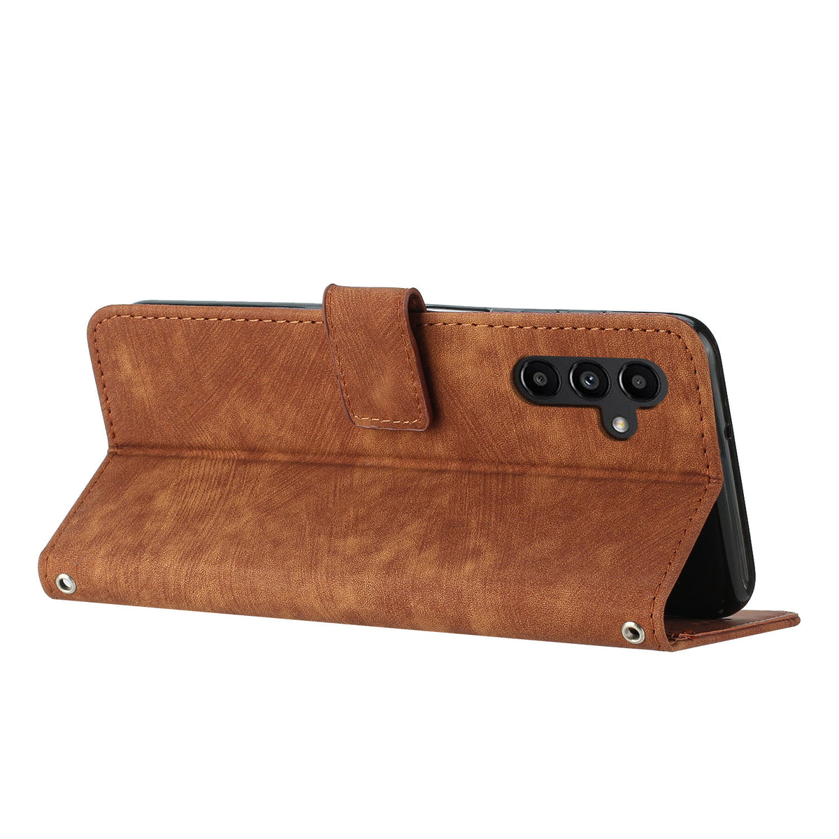 For Samsung Galaxy S25 FE Stand Case Imprinted Lines Leather Phone Cover