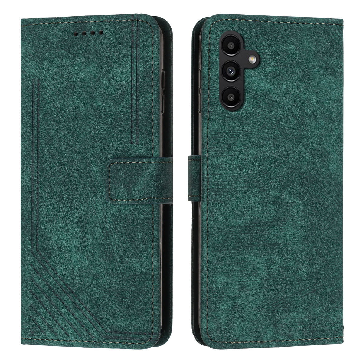 For Samsung Galaxy S25 FE Stand Case Imprinted Lines Leather Phone Cover