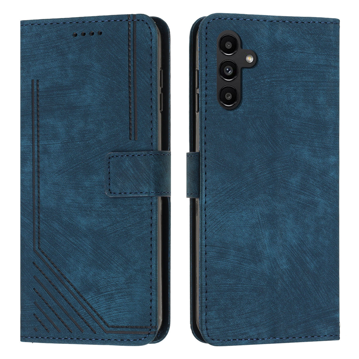 For Samsung Galaxy S25 FE Stand Case Imprinted Lines Leather Phone Cover