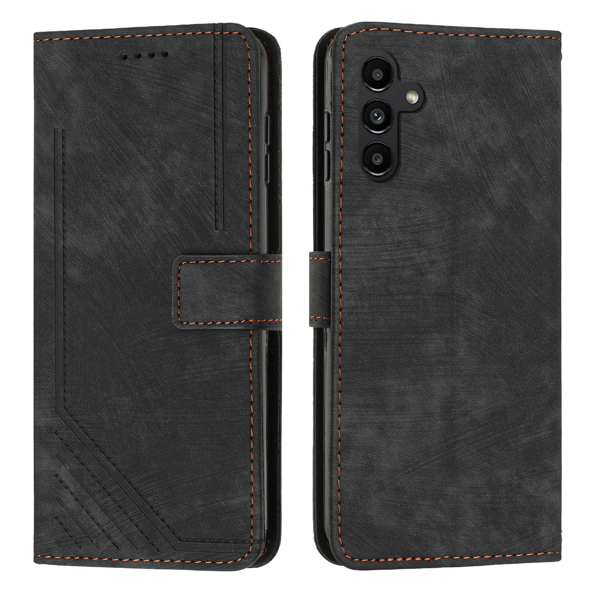 For Samsung Galaxy S25 FE Stand Case Imprinted Lines Leather Phone Cover