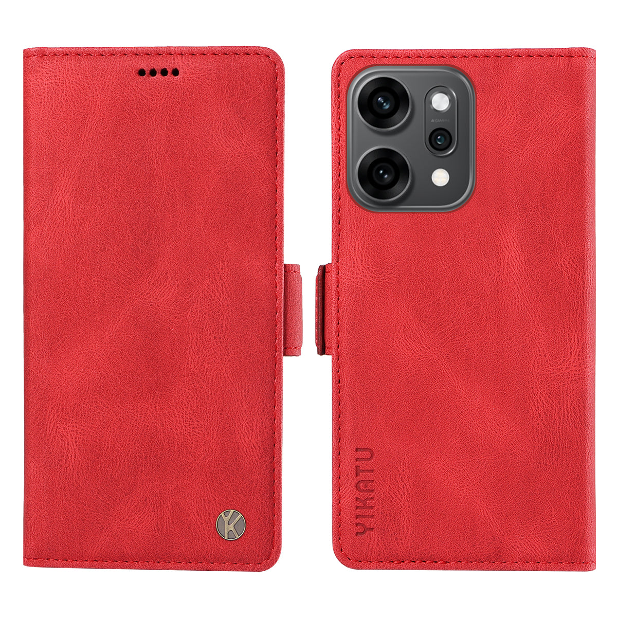 YIKATU För Oppo Reno14 Pro 5G (Kina) / Oppo Reno14 Pro 5G (Global) Läderfodral YK-005 Plånboksfodral med hudkänsla