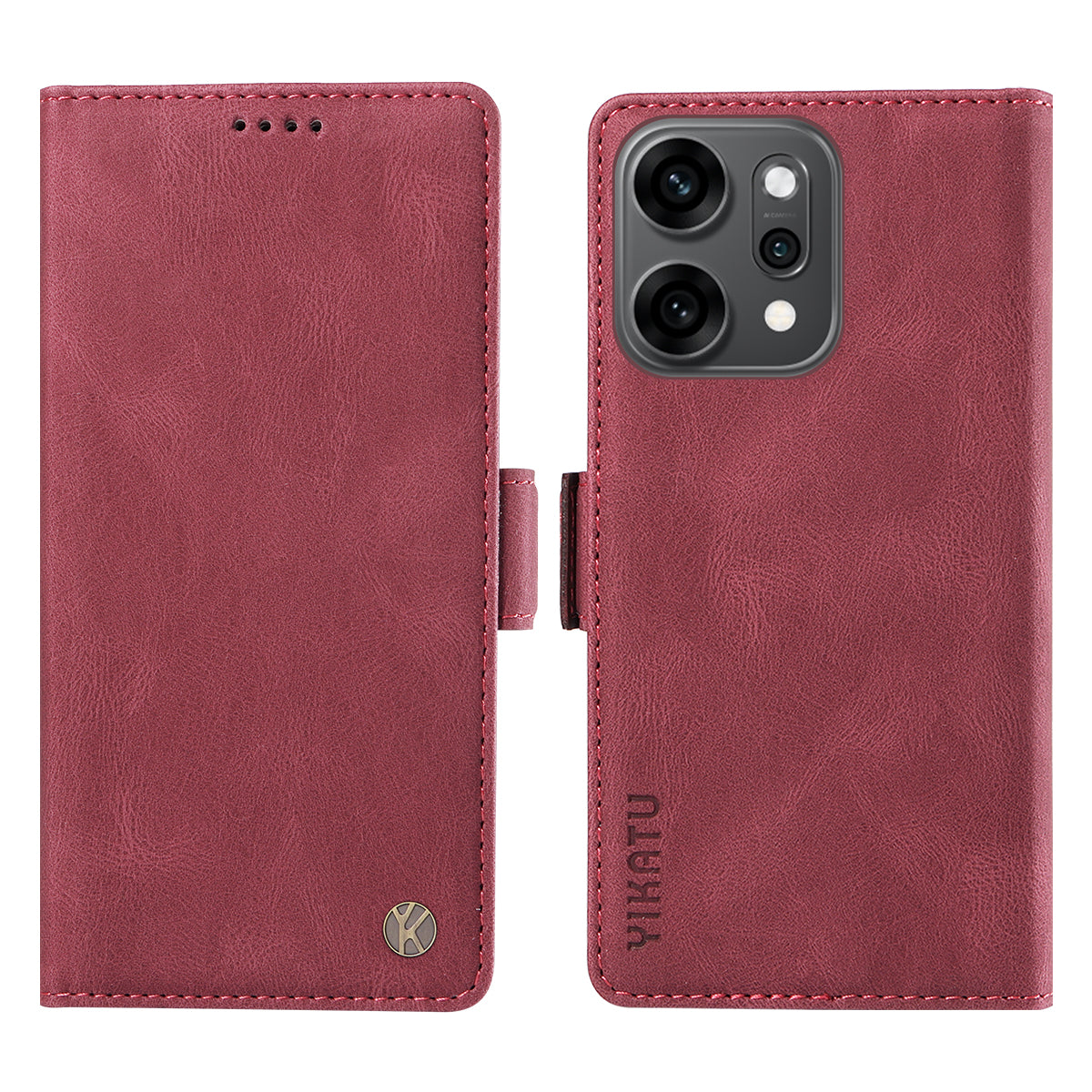 YIKATU För Oppo Reno14 Pro 5G (Kina) / Oppo Reno14 Pro 5G (Global) Läderfodral YK-005 Plånboksfodral med hudkänsla