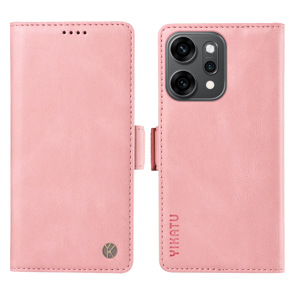 YIKATU För Oppo Reno14 Pro 5G (Kina) / Oppo Reno14 Pro 5G (Global) Läderfodral YK-005 Plånboksfodral med hudkänsla