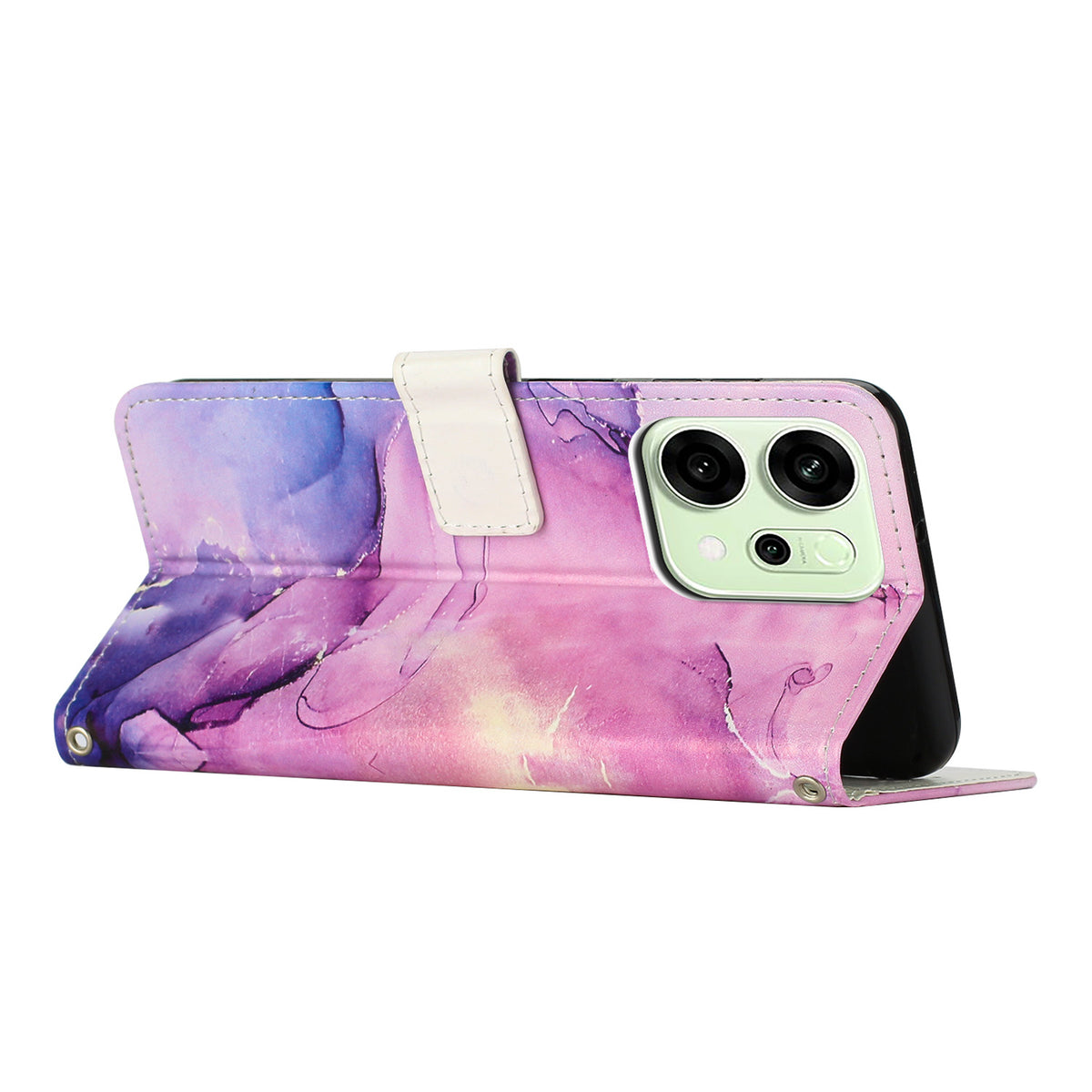 For Oppo Reno14 Pro 5G (China) / Oppo Reno14 Pro 5G (Global) Stand Case Marble Pattern PU Leather Wallet Phone Cover