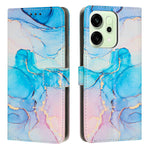 For Oppo Reno14 Pro 5G (China) / Oppo Reno14 Pro 5G (Global) Stand Case Marble Pattern PU Leather Wallet Phone Cover