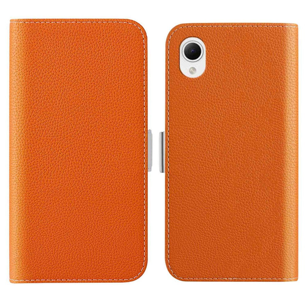 Til Samsung Galaxy A22e Candy Color PU læder beskyttelsesetui Litchi tekstur telefonstativ pungcover