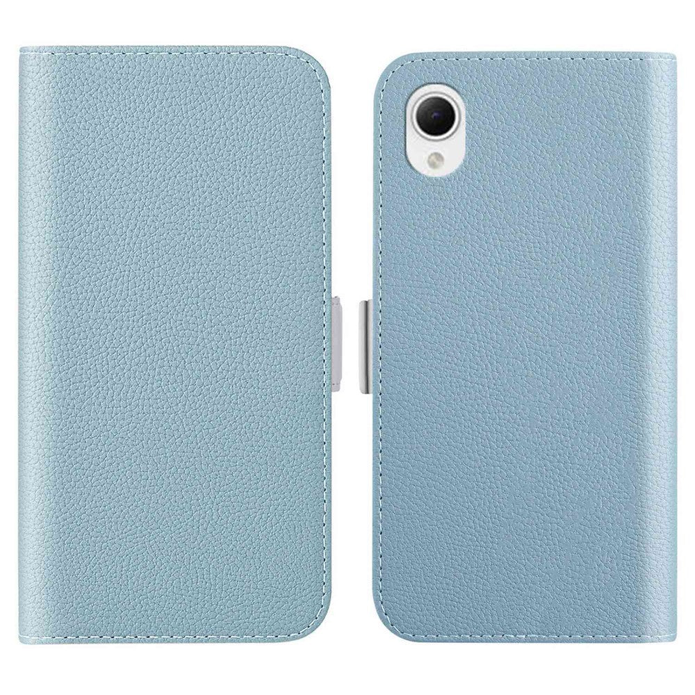 Til Samsung Galaxy A22e Candy Color PU læder beskyttelsesetui Litchi tekstur telefonstativ pungcover