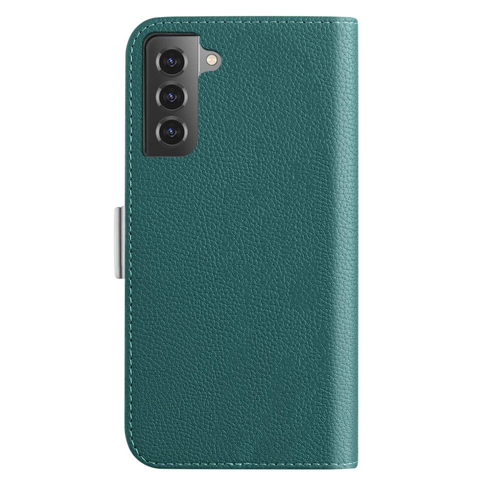 For Samsung Galaxy S23+ Litchi Texture PU Leather Shockproof Case Candy Color Phone Stand Wallet Cover