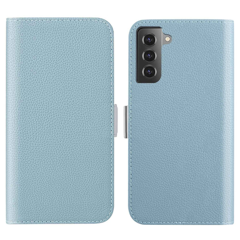 For Samsung Galaxy S23+ Litchi Texture PU Leather Shockproof Case Candy Color Phone Stand Wallet Cover