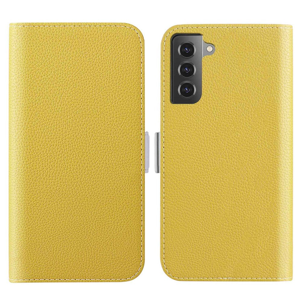 For Samsung Galaxy S23+ Litchi Texture PU Leather Shockproof Case Candy Color Phone Stand Wallet Cover