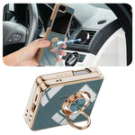 For Samsung Galaxy Z Flip7 5G Case Precise Cutouts 6D Electroplating TPU Phone Cover with Ring Holder