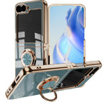For Samsung Galaxy Z Flip6 5G Case Precise Cutouts 6D Electroplating TPU Phone Cover with Ring Holder