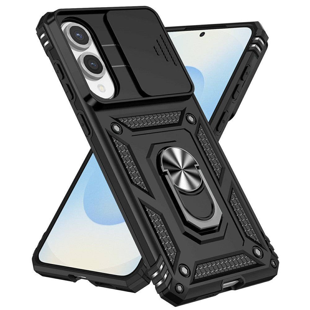 For Samsung Galaxy S25 Edge Case PC + TPU Phone Cover with Lens Protection Kickstand