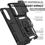 For Samsung Galaxy S25 Edge Case PC + TPU Phone Cover with Lens Protection Kickstand